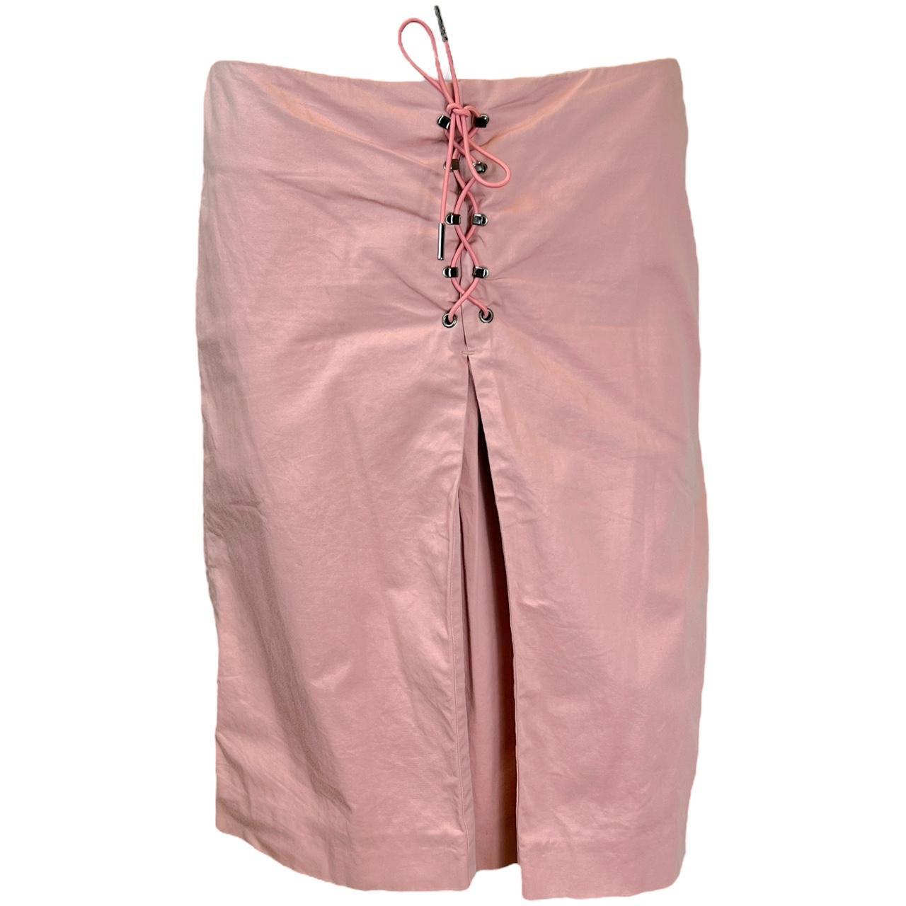 Gucci Pink Paracord Lace Up Front Midi Skirt - Outfit Repeater