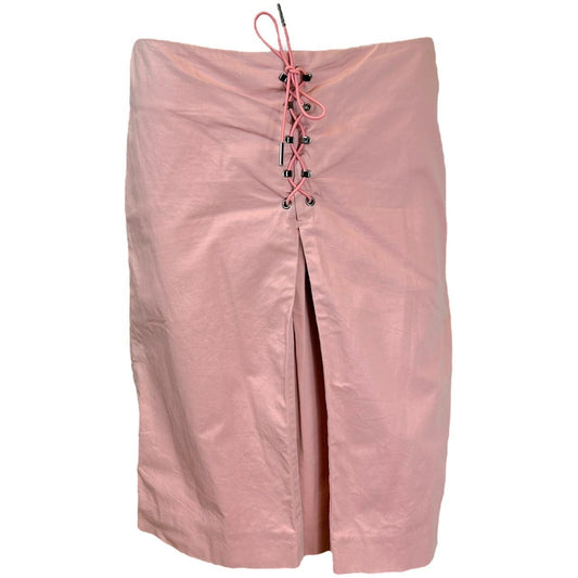 Gucci Pink Paracord Lace Up Front Midi Skirt - Outfit Repeater