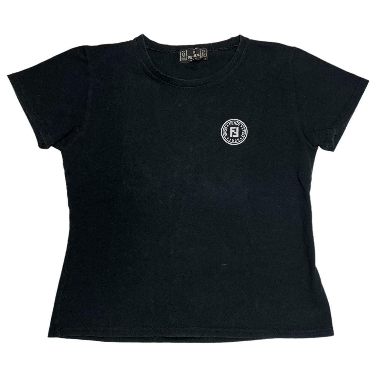 Fendi Baby Tee Black FF Logo Graphic Short Sleeve