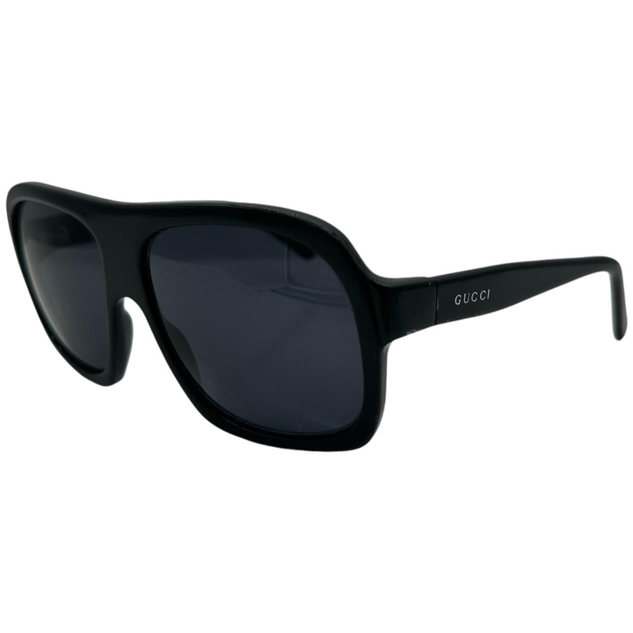 Gucci Black Oversized Aviator Sunglasses
