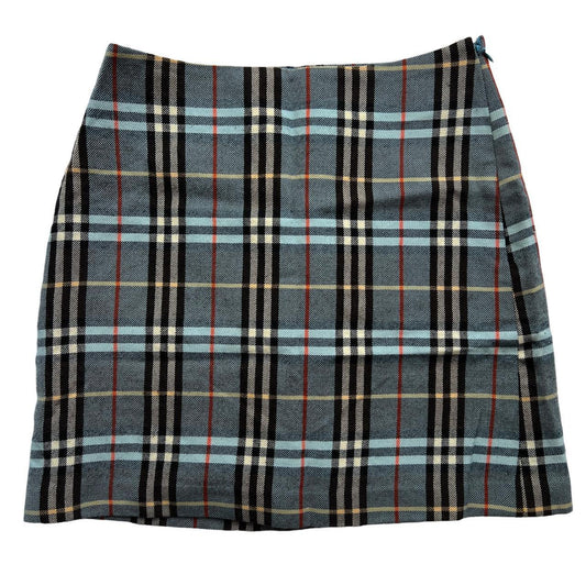 Burberry Blue Label Blue Nova Check Plaid A-Line Mini Skirt - Outfit Repeater