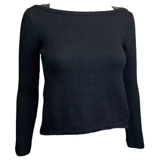 Gucci By Tom Ford F/W 1997 Black Cashmere and Wool Knit Sweater with Metal Shoulder Detail - Outfit Repeater