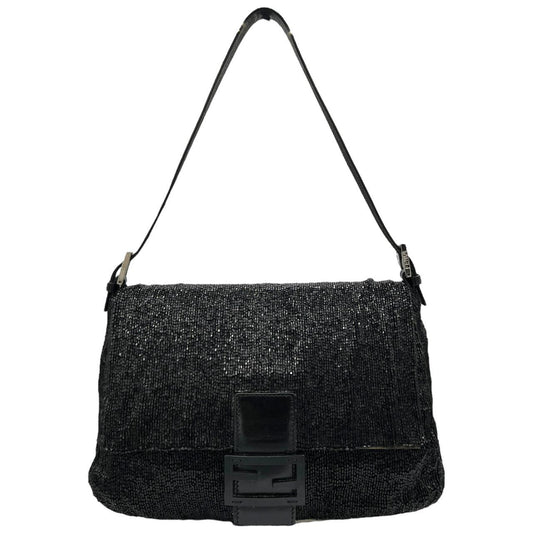 Fendi Black Beaded Mama Baguette Shoulder Bag - Outfit Repeater