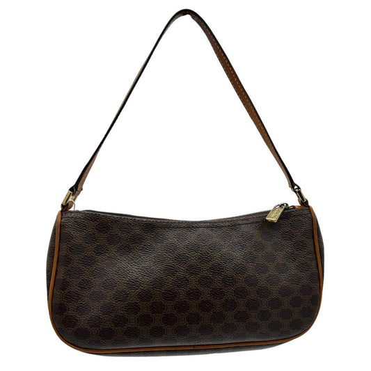 Celine Monogram Pochette Shoulder Bag Brown Leather