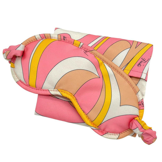 Emilio Pucci Pink Printed Silk Sleeping Eye Mask