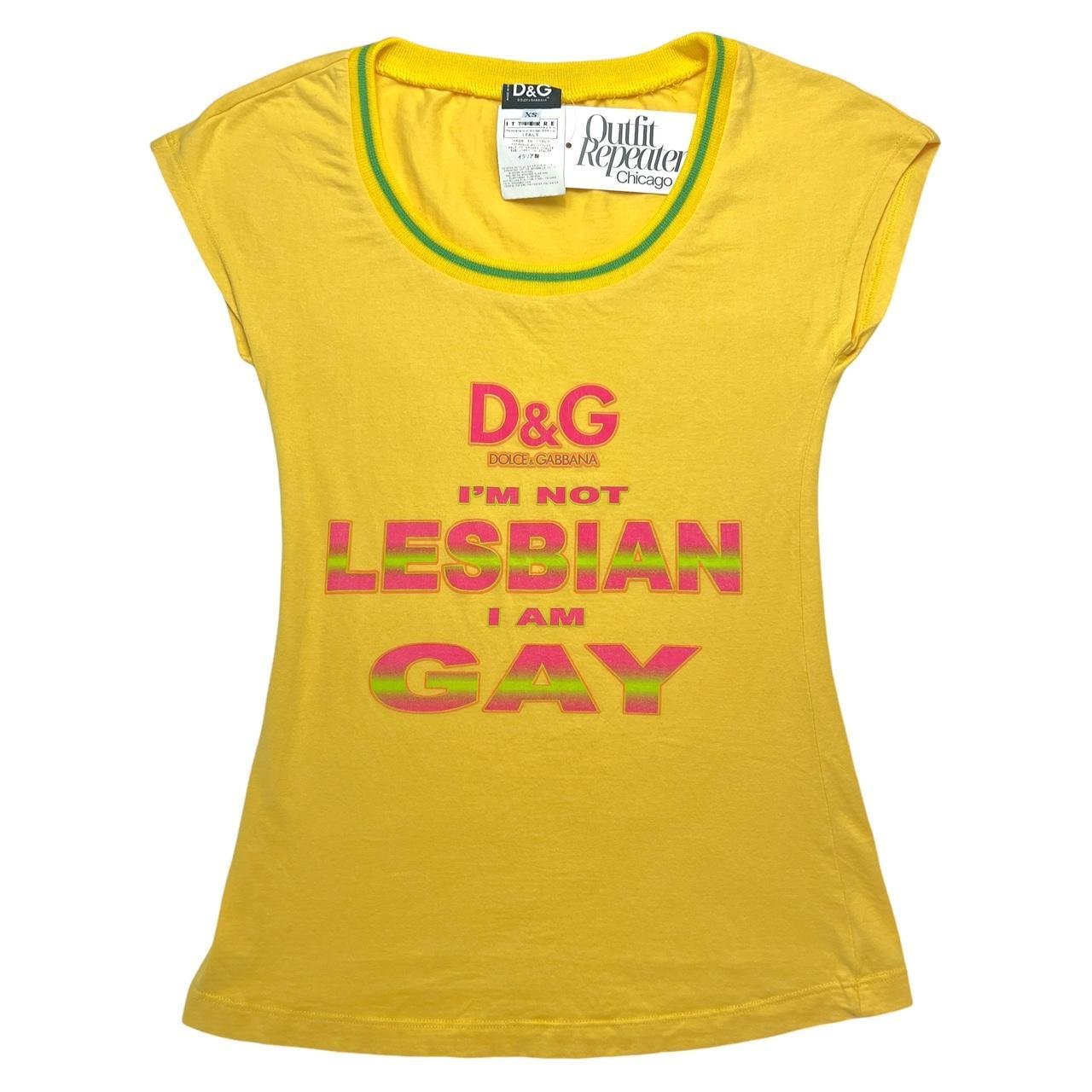 D&G Dolce & Gabbana I’m Not Lesbian I’m Gay Graphic T-Shirt