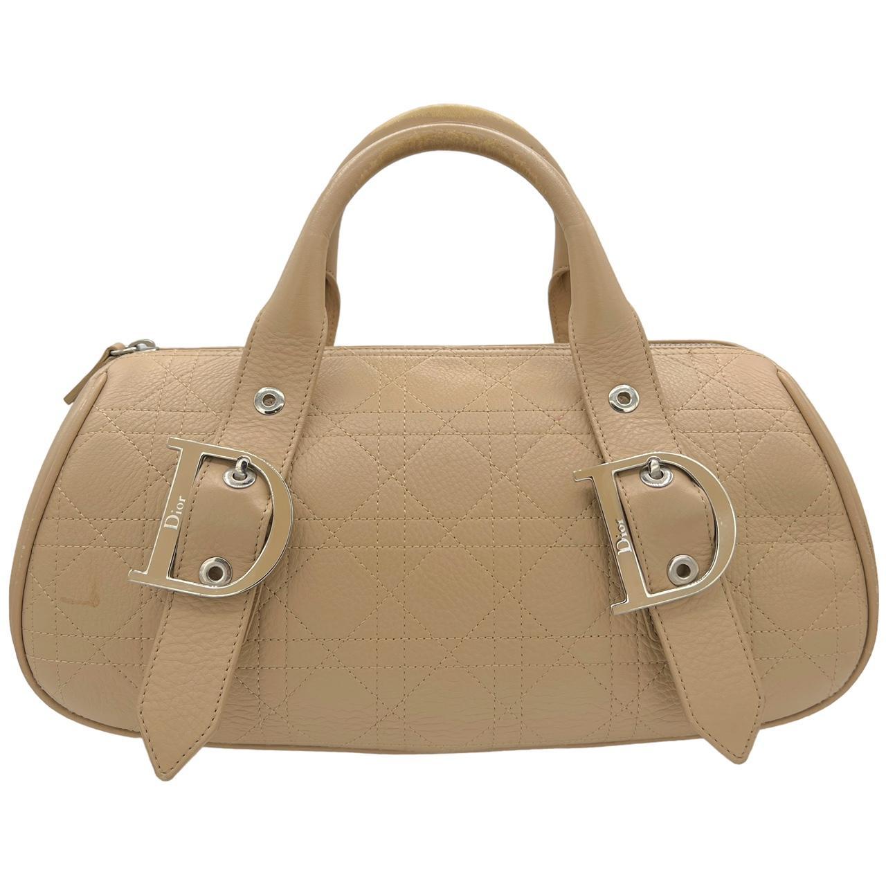 Christian Dior by John Galliano Beige Calfskin Cannage Bag - Outfit Repeater