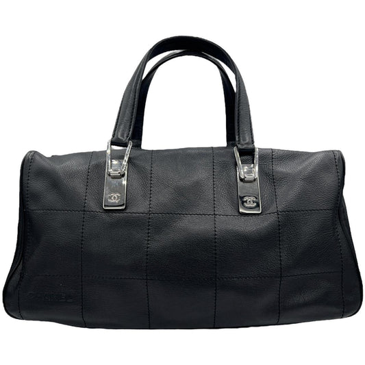 Chanel Black Chocolate Bar Quilted Leather Boston Bag - Outfit Repeater