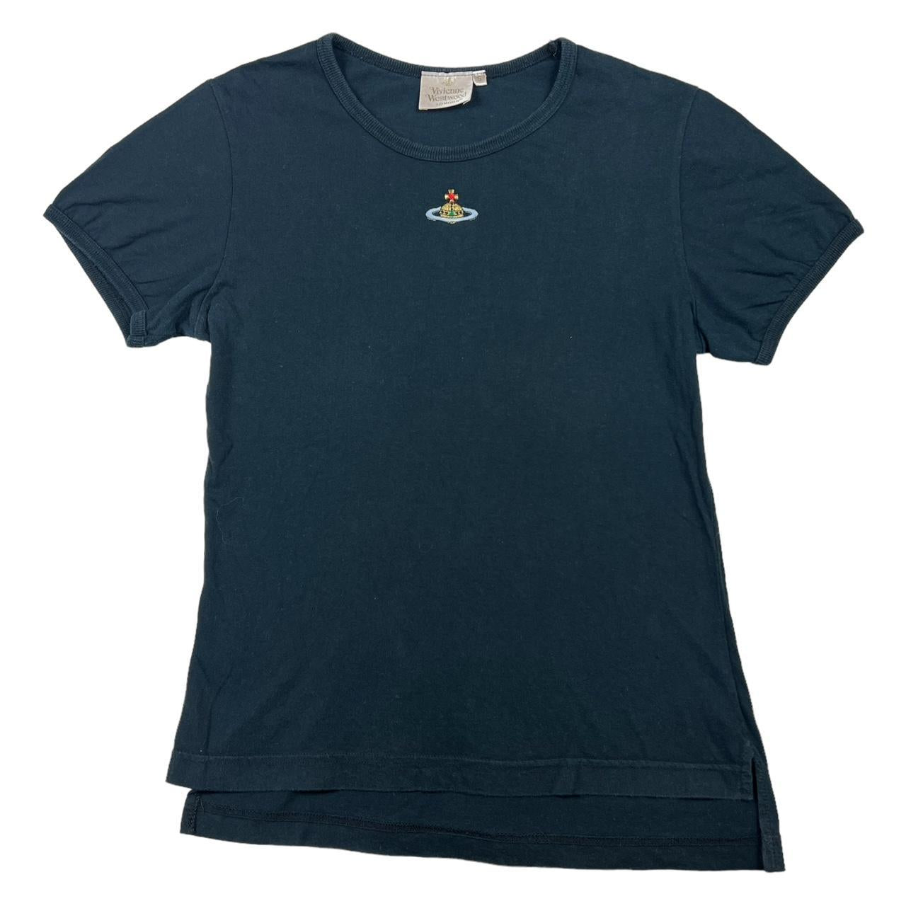 Vivienne Westwood London Black T-Shirt with Embroidered Orb Logo - Outfit Repeater