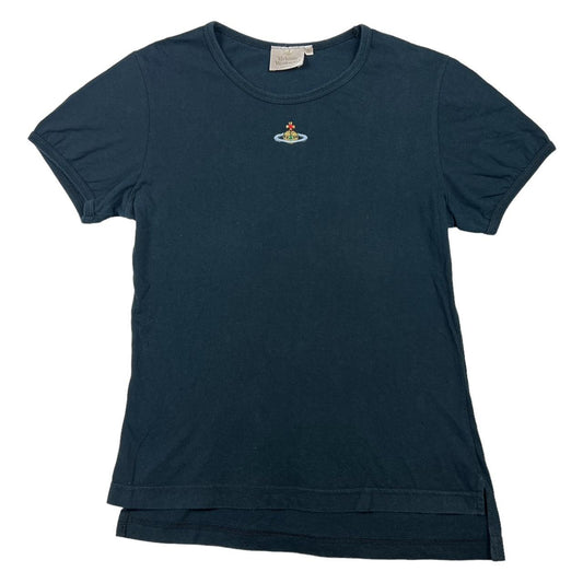 Vivienne Westwood London Black T-Shirt with Embroidered Orb Logo