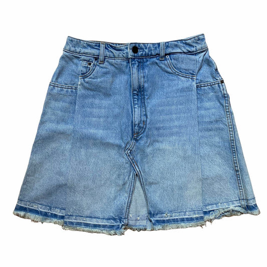 Alexander Wang Denim Pleated Mini Skirt with Center Slit