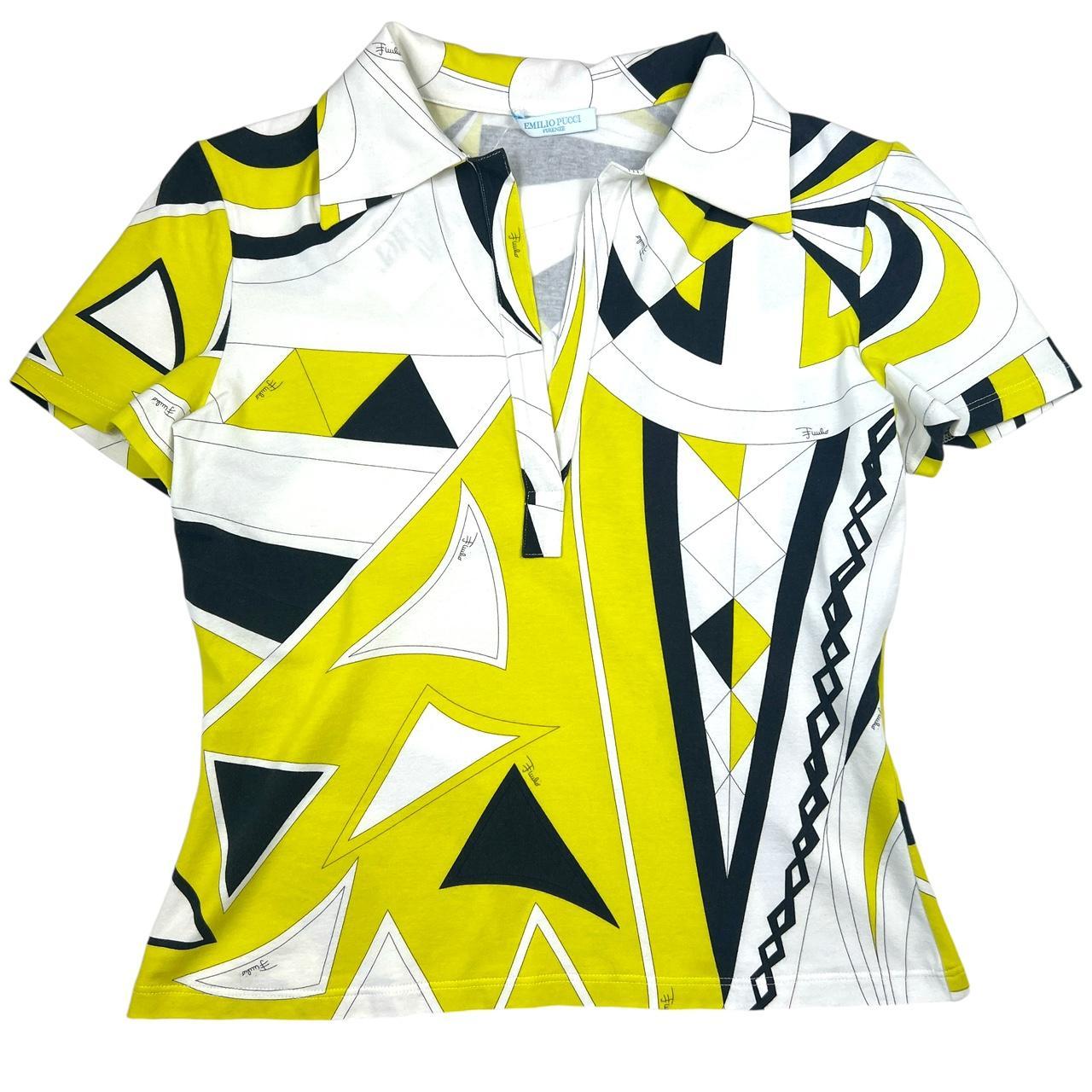 Emilio Pucci Green & Black Printed Polo Top - Outfit Repeater