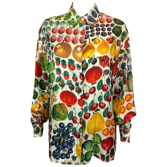 Gucci By Tom Ford S/S 1996 Silk Fruit Print Blouse Top - Outfit Repeater