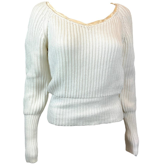 Gucci By Tom Ford Cream Cotton Knit Sweater