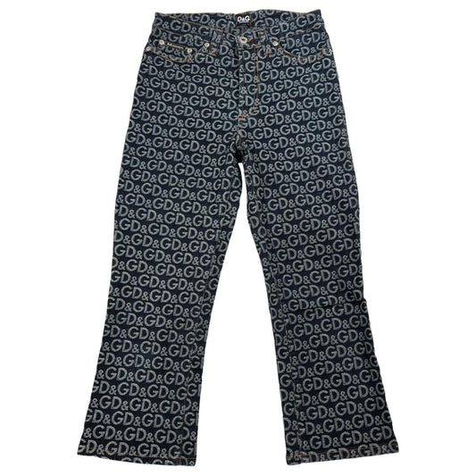 Dolce & Gabbana Logo Printed Denim Capri Pants