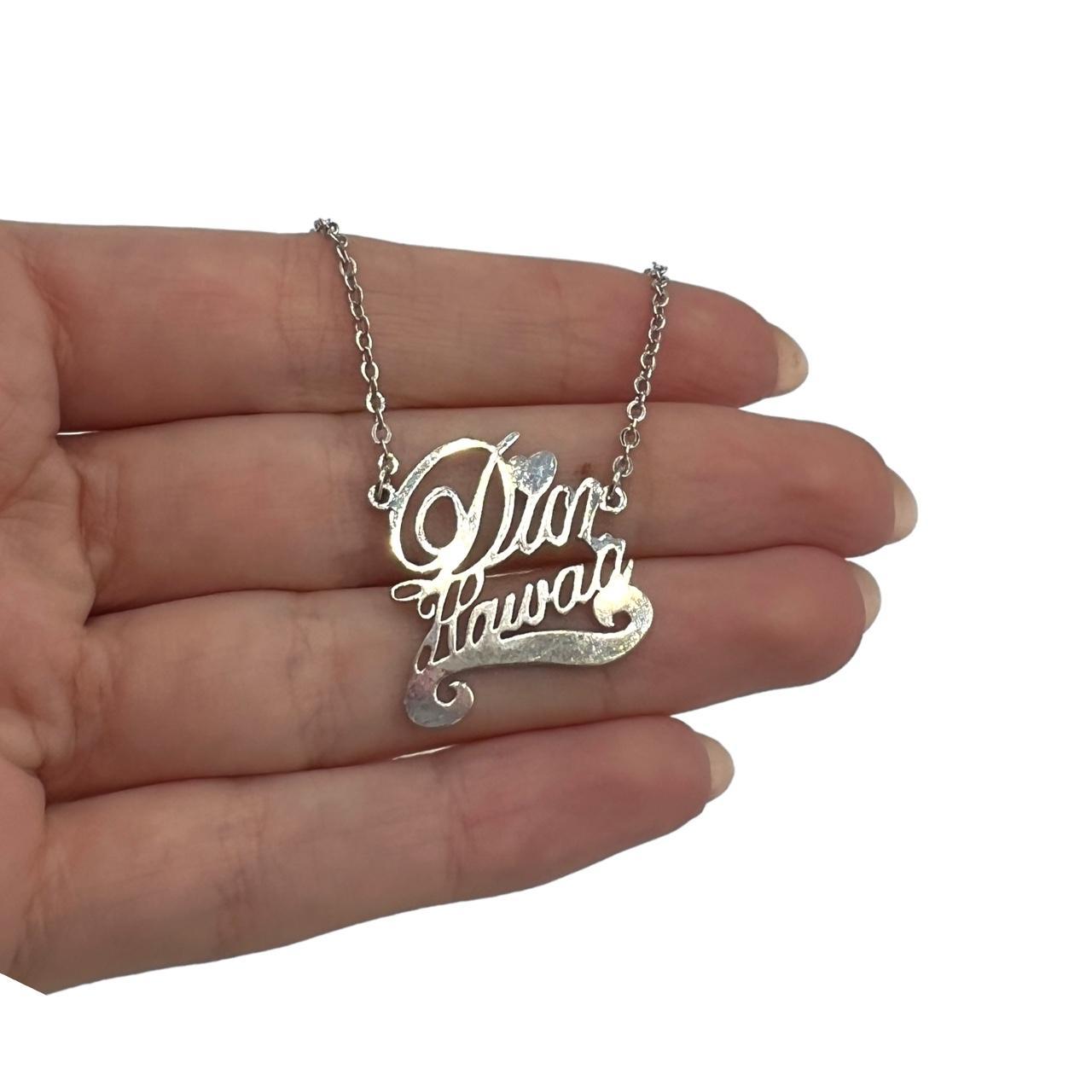 Christian Dior by John Galliano 'Dior Hawaii' Silver Cursive Script Necklace