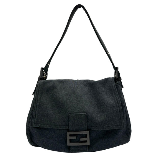Fendi Gray Jersey Mama Baguette Shoulder Bag