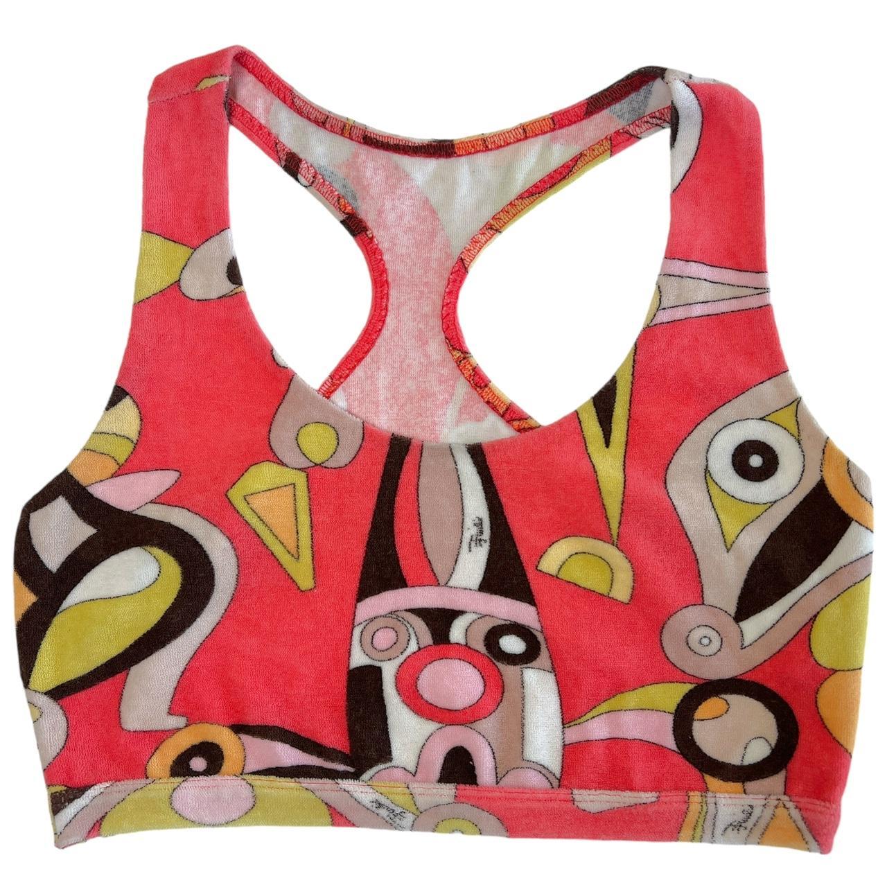 Emilio Pucci Printed Terry Cloth Bra Crop Top