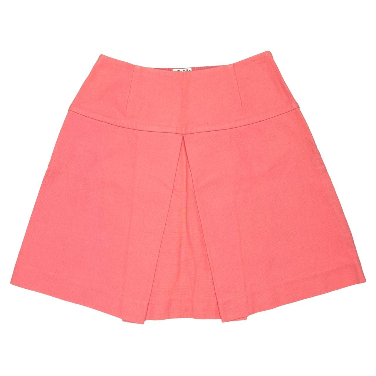 Miu Miu F/W 2007 Bright Pink Front Pleat Mid Length Skirt