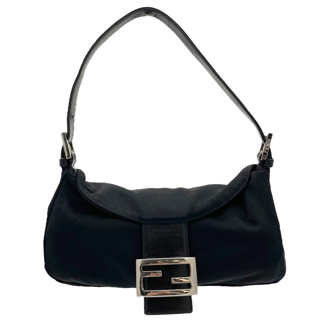 Fendi Neoprene Fold-Over Baguette Shoulder Bag