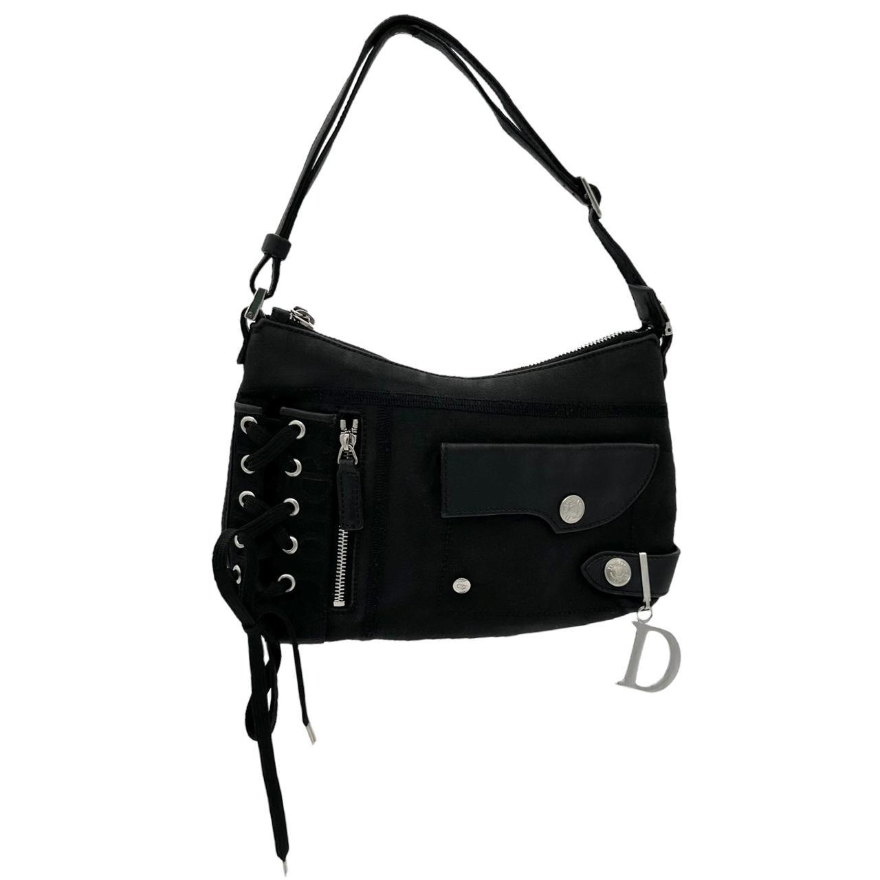 Christian Dior Black Canvas Mini Shoulder Bag