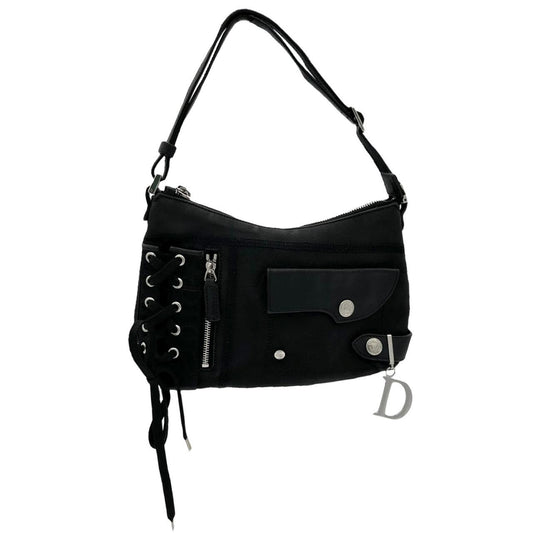 Christian Dior Black Canvas Mini Shoulder Bag