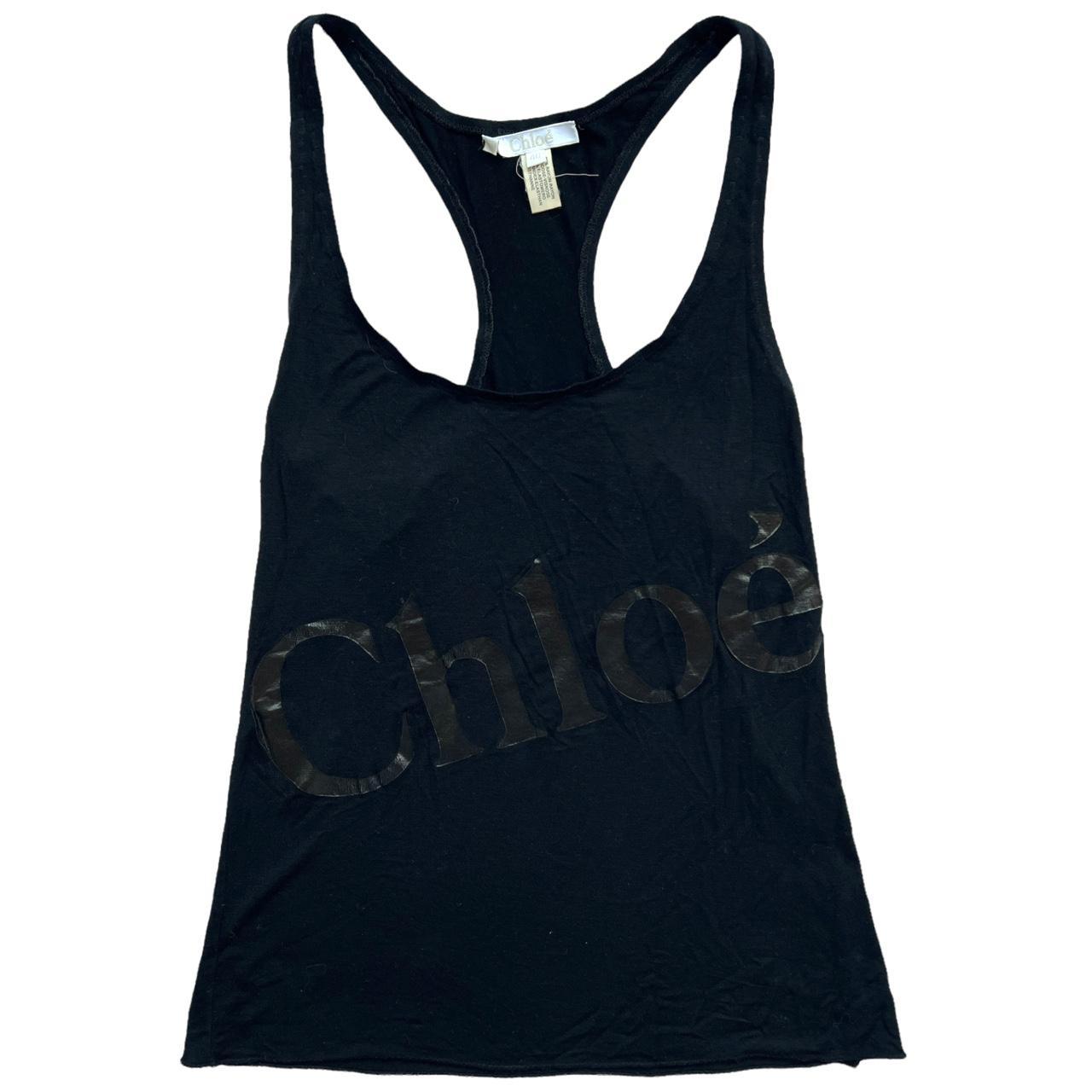 Chloé by Stella McCartney Black on Black Spell-Out Logo Racerback Tank Top - Outfit Repeater
