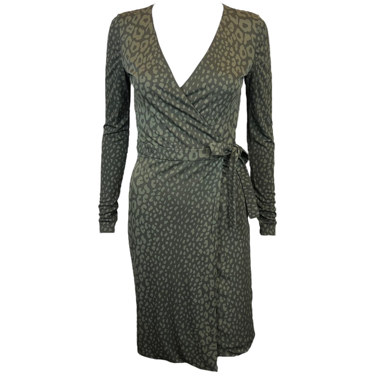 Gucci khaki Green Leopard Print Wrap Dress - Outfit Repeater
