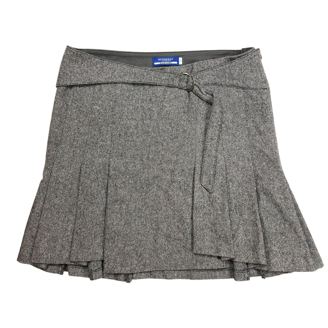 Burberry Blue Label Pink and Gray Pleated Mini Skirt - Outfit Repeater