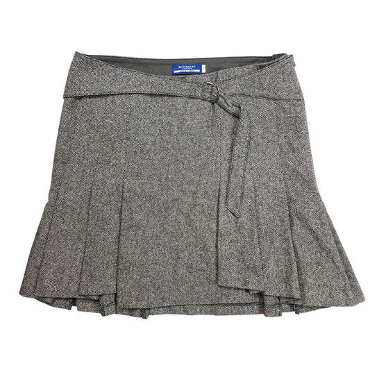 Burberry Blue Label Pink and Gray Pleated Mini Skirt - Outfit Repeater