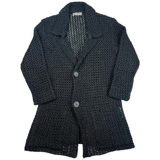 Issey Miyake Black Woven Longline Blazer-Style Jacket / Cardigan - Outfit Repeater