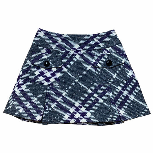 Burberry Blue Label Thick Tweed Nova Plaid Pleated Mini Skirt - Outfit Repeater