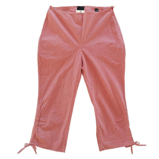 Dolce & Gabbana Red and White Gingham Capri Pants with Bows