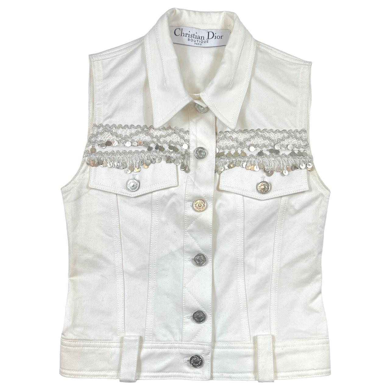 Christian Dior by John Galliano Spring 2006 White Embellished Vest