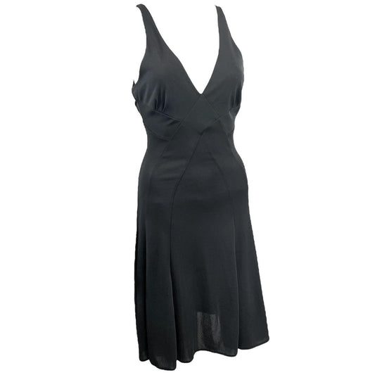 Dolce & Gabbana Black Mid Length Deep V-Neck Dress