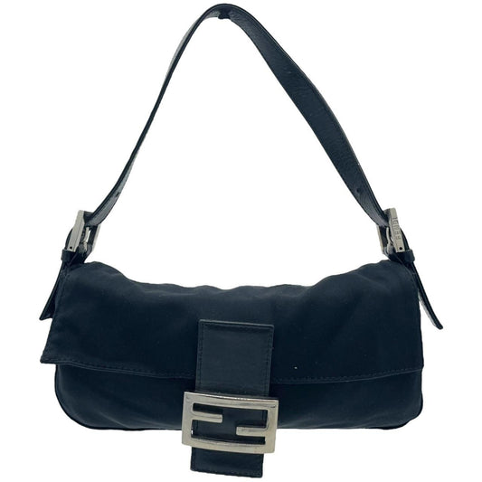 Fendi Black Neoprene Baguette Shoulder Bag