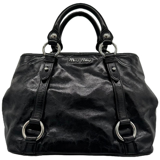 Miu Miu Black Leather Crossbody Shoulder Bag