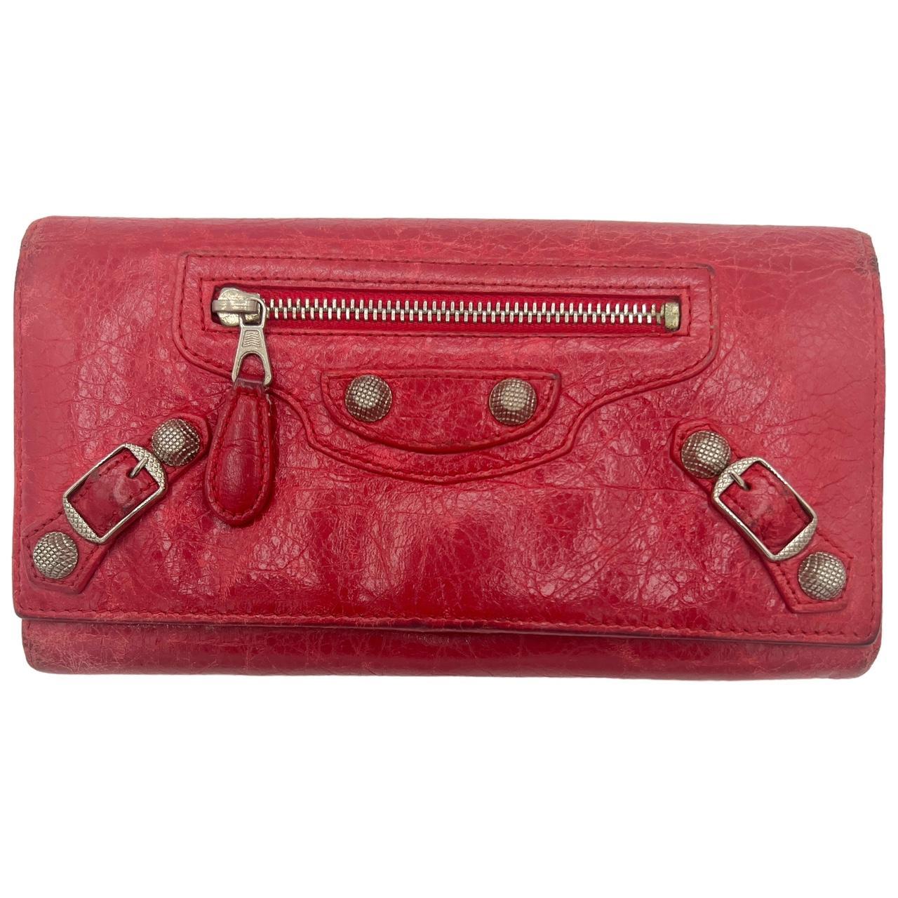Balenciaga Red Leather City Wallet