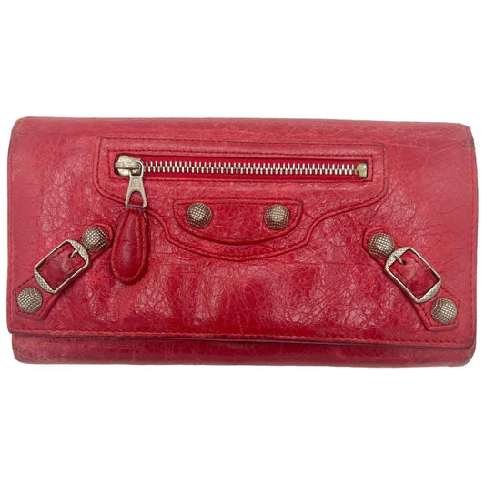 Balenciaga Red Leather City Wallet