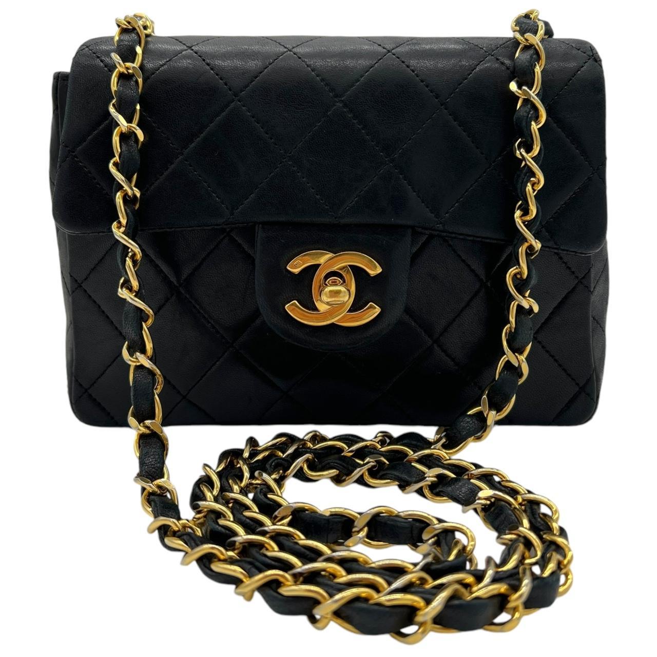 Chanel Black Lambskin Small Classic Flap Crossbody Bag - Outfit Repeater