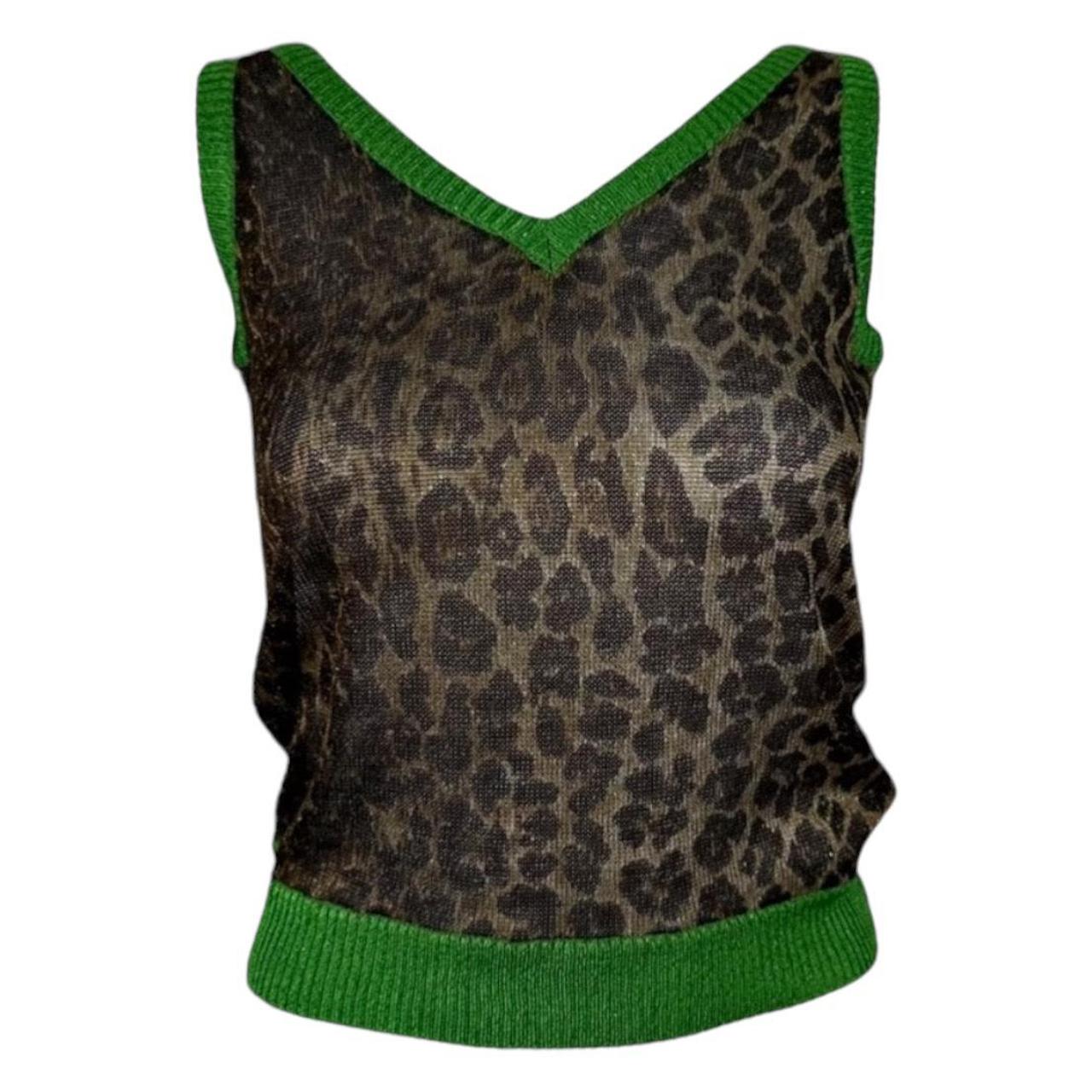 D&G Dolce & Gabbana Leopard Print Knit Tank Top - Outfit Repeater