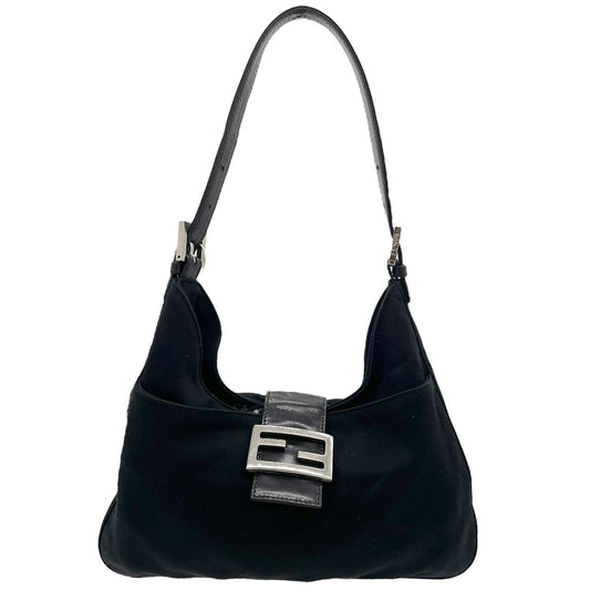 Fendi Black Neoprene Baguette Shoulder Bag