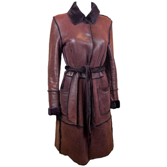 Dolce & Gabbana Burgundy Fur / Leather Trench Coat - Outfit Repeater