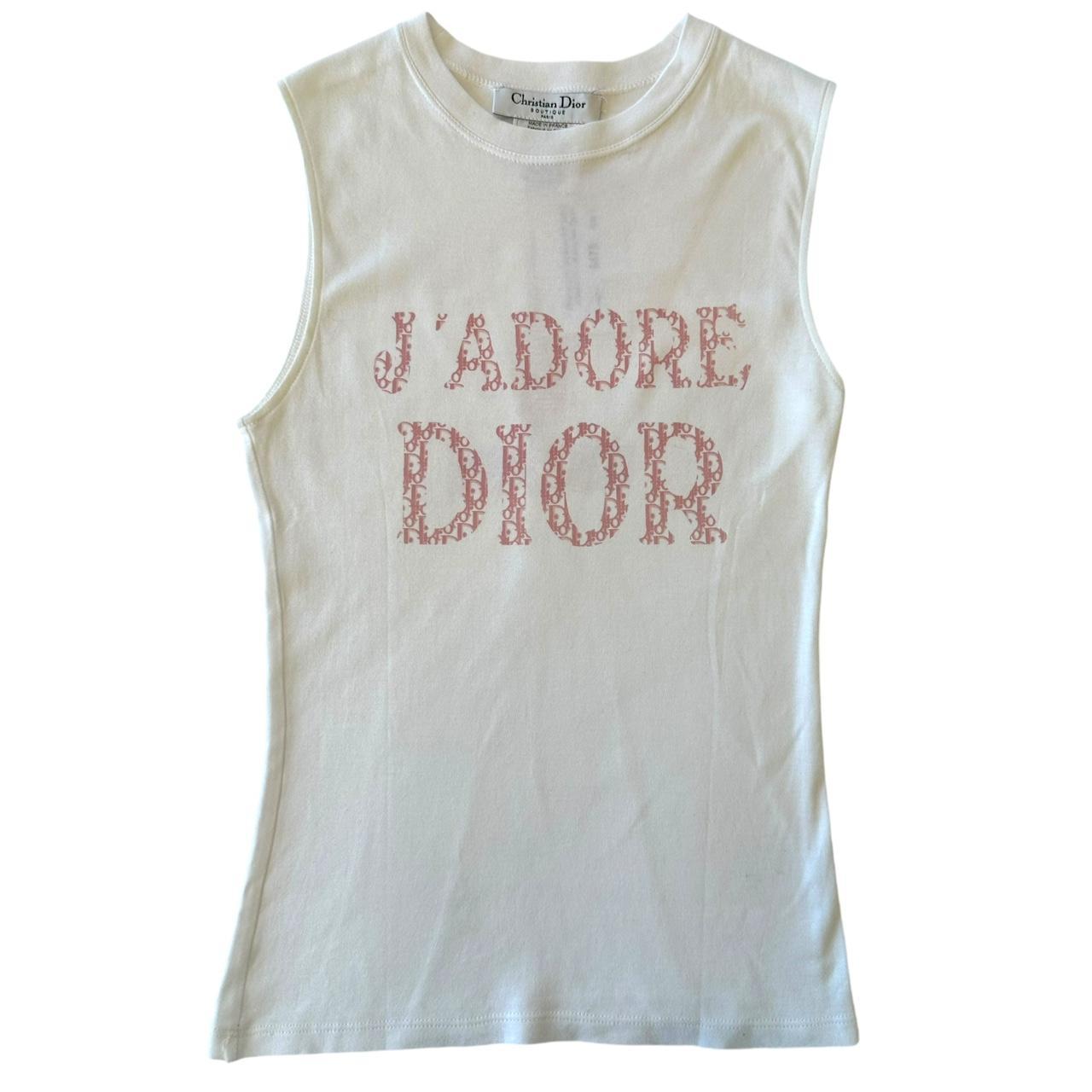 Christian Dior S/S 2004 J'Adore Dior Pink & White Monogram Tank - Outfit Repeater