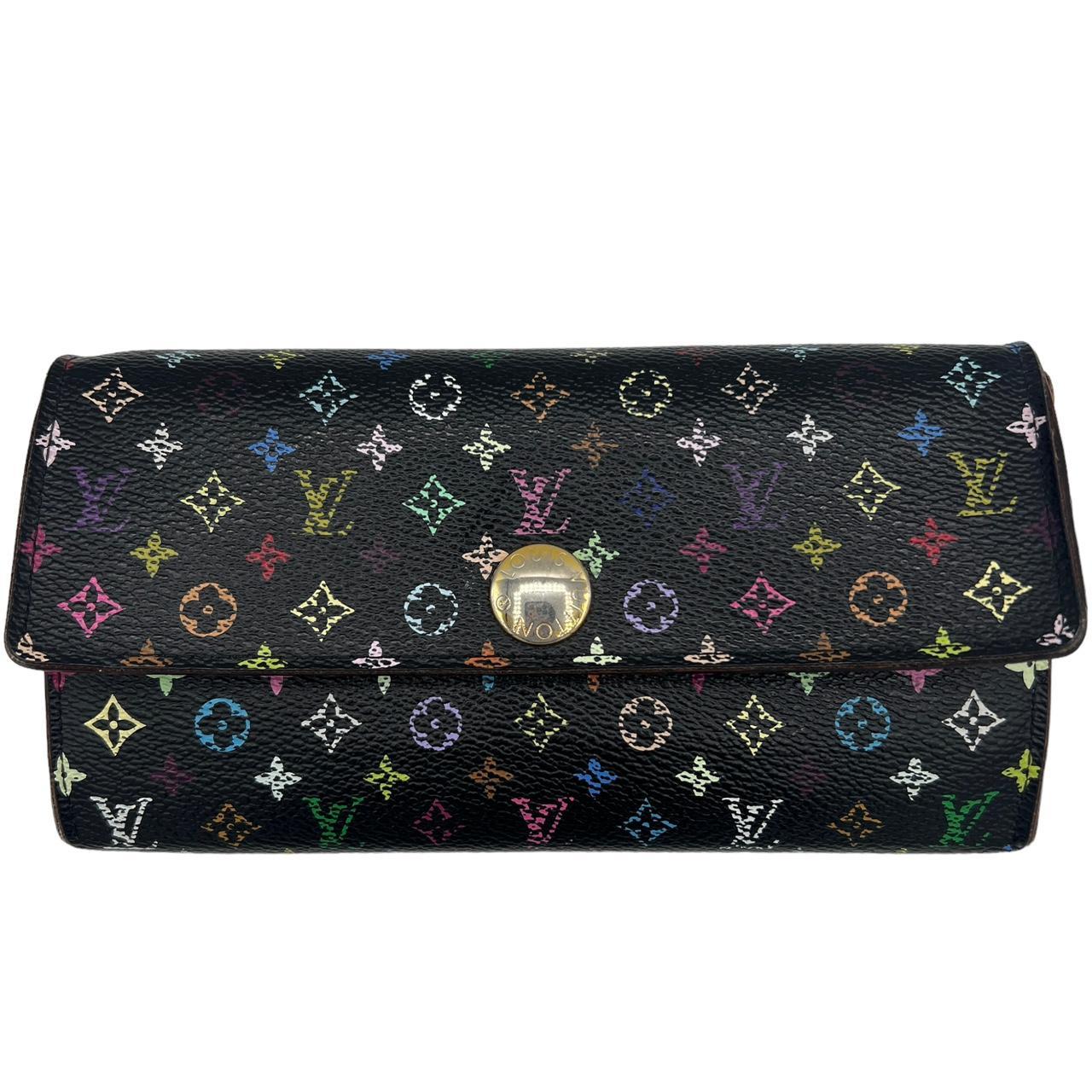 Louis Vuitton Long Wallet Black Multicolor Monogram