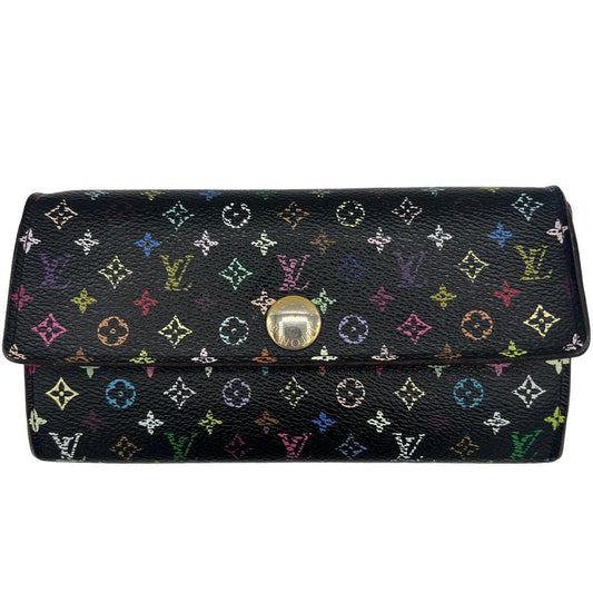 Louis Vuitton Long Wallet Black Multicolor Monogram