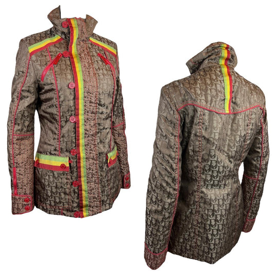 Christian Dior By John Galliano F/W 2004 Rasta Trotter Monogram Print Ski Jacket / Coat