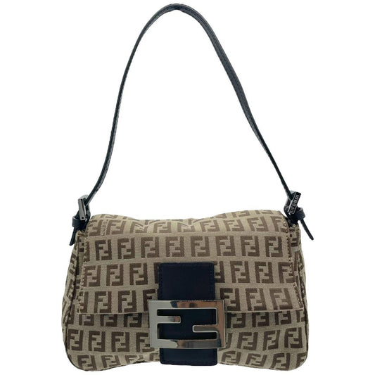 Fendi Mini Mama Baguette Shoulder Bag Tan Zucca Pattern
