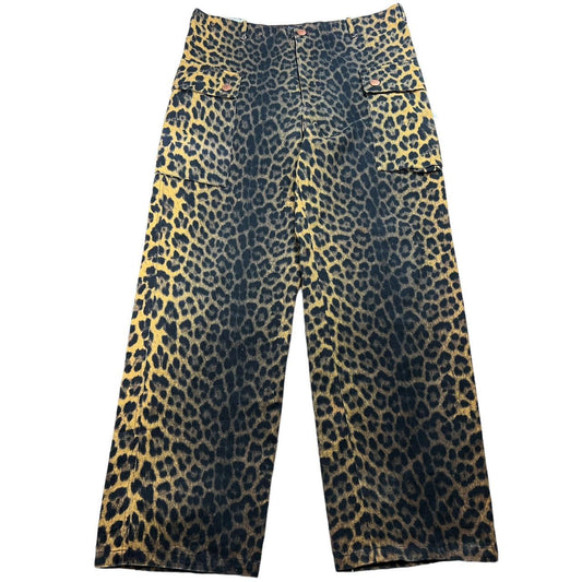 Gaultier Jeans Jean Paul Gaultier Leopard Cargo Style Wide Leg Pants