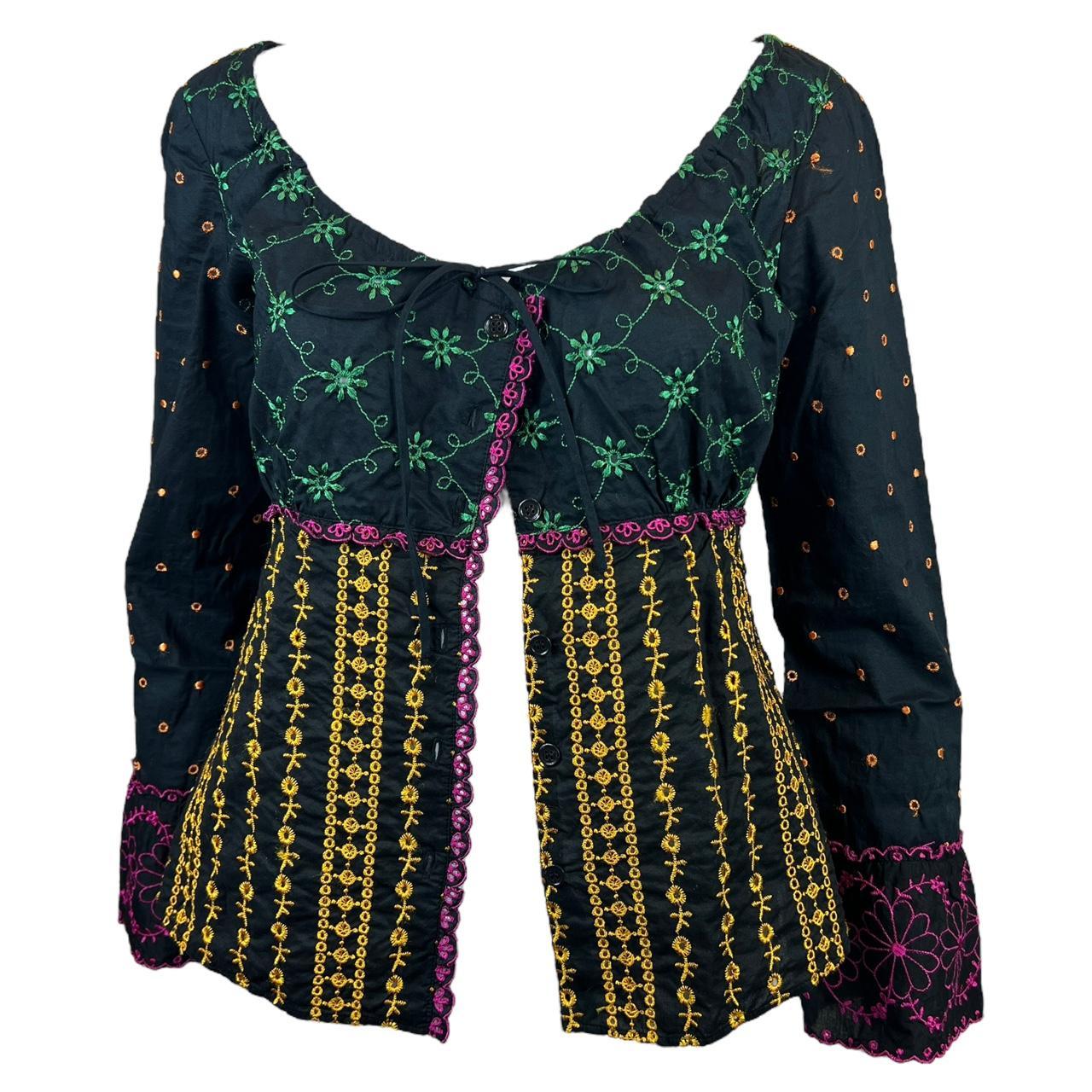 Moschino Cheap and Chic Multicolor Embroidered Long Sleeve Blouse - Outfit Repeater